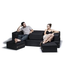 Jaxx Zipline Convertible Sleeper Sofa & Ottomans