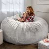 Jaxx Saxx 6 Foot Giant Bean Bag Chair- Premium Faux Rabbit Fur