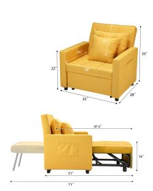 Convertible Chair Sleeper Bed, Futon Chair Turns Into Bed, Sofa Chair for Living Room, 3 in 1