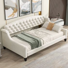 Modern Luxury Tufted Button Daybed,Twin,Beige