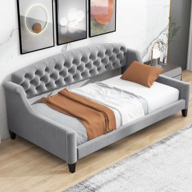 Modern Luxury Tufted Button Daybed,Twin,Gray