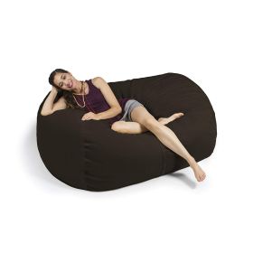 Jaxx 5.5 Foot Lounger Bean Bag Loveseat (Option: Chocolate)