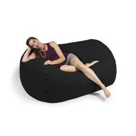 Jaxx 5.5 Foot Lounger Bean Bag Loveseat (Option: Black)