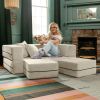 Jaxx Zipline Convertible Sleeper Loveseat & Ottomans