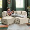 Jaxx Zipline Convertible Sleeper Loveseat & Ottomans