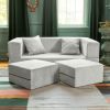 Jaxx Zipline Convertible Sleeper Loveseat & Ottomans