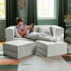 Jaxx Zipline Convertible Sleeper Loveseat & Ottomans