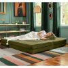 Jaxx Zipline Convertible Sleeper Sofa & Three Ottomans / California King-Size Bed