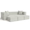 Jaxx Zipline Convertible Sleeper Sofa & Three Ottomans / California King-Size Bed