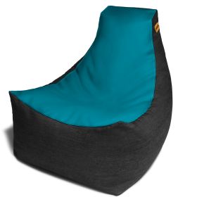 Jaxx Pixel Gamer Bean Bag Chair (Option: Premium Vinyl / Dark Denim Turquoise)