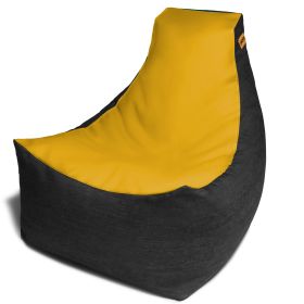 Jaxx Pixel Gamer Bean Bag Chair (Option: Premium Vinyl / Dark Denim Yellow)