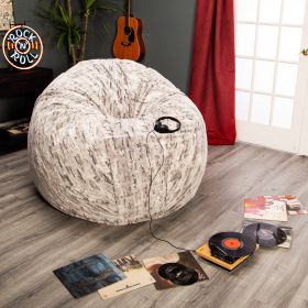 Jaxx 6 Foot Cocoon - Large Bean Bag Chair for Adults (Option: Premium Luxe Faux Fur - Silver Fox)