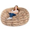 Jaxx Saxx 6 Foot Giant Bean Bag Chair - Luxe Faux Fox Fur