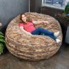 Jaxx Saxx 6 Foot Giant Bean Bag Chair - Luxe Faux Fox Fur