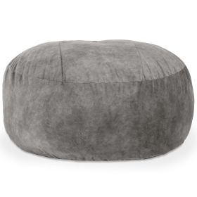 Jaxx Saxx 6 Foot Giant Bean Bag Chair - Wrangler (Option: Pewter)