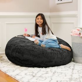 Jaxx Cocoon 4 Foot Bean Bag Chair - Faux Fur (Option: Black)