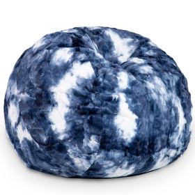 Jaxx Saxx 3 Foot Bean Bag Chair - Faux Fur - Fun Colors (Option: Blue & White Print)