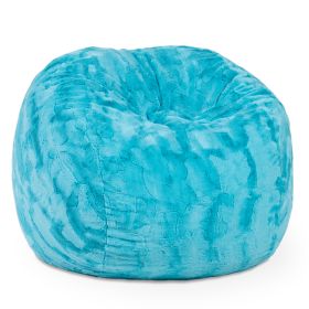 Jaxx Saxx 3 Foot Bean Bag Chair - Faux Fur - Fun Colors (Option: Maui Turquoise)