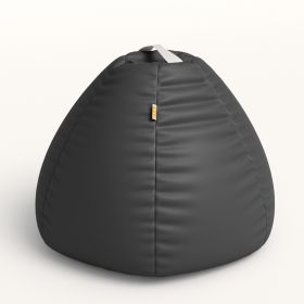 Jaxx Gumdrop Commercial Grade Bean Bag for Educational Environments (Option: Large Size - Premium Vinyl - Black)