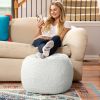 Jaxx Ellis Ottoman Shearling Faux-Lamb Plush Pouf for Modern Interior Design