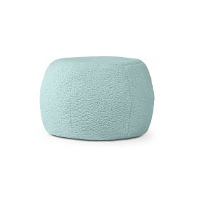 Jaxx Ellis Ottoman Shearling Faux-Lamb Plush Pouf for Modern Interior Design (Option: Small Mineral Green)