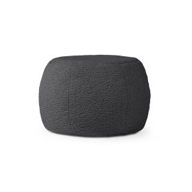 Jaxx Ellis Ottoman Shearling Faux-Lamb Plush Pouf for Modern Interior Design (Option: Small Black)