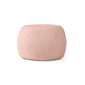 Jaxx Ellis Ottoman Shearling Faux-Lamb Plush Pouf for Modern Interior Design (Option: Small Pink)