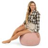 Jaxx Ellis Ottoman Shearling Faux-Lamb Plush Pouf for Modern Interior Design