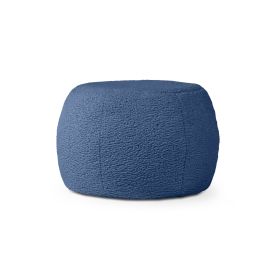 Jaxx Ellis Ottoman Shearling Faux-Lamb Plush Pouf for Modern Interior Design (Option: Small Indigo)