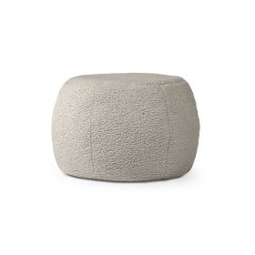 Jaxx Ellis Ottoman Shearling Faux-Lamb Plush Pouf for Modern Interior Design (Option: Small Smoke)