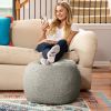 Jaxx Ellis Ottoman Shearling Faux-Lamb Plush Pouf for Modern Interior Design