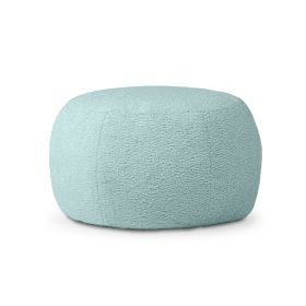 Jaxx Ellis Ottoman Shearling Faux-Lamb Plush Pouf for Modern Interior Design (Option: Large Mineral Green)