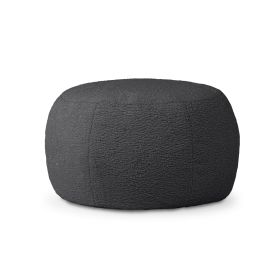 Jaxx Ellis Ottoman Shearling Faux-Lamb Plush Pouf for Modern Interior Design (Option: Large Black)