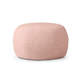 Jaxx Ellis Ottoman Shearling Faux-Lamb Plush Pouf for Modern Interior Design (Option: Large Pink)