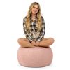 Jaxx Ellis Ottoman Shearling Faux-Lamb Plush Pouf for Modern Interior Design