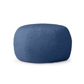 Jaxx Ellis Ottoman Shearling Faux-Lamb Plush Pouf for Modern Interior Design (Option: Large Indigo)