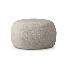 Jaxx Ellis Ottoman Shearling Faux-Lamb Plush Pouf for Modern Interior Design (Option: Large Smoke)