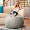 Jaxx Ellis Ottoman Shearling Faux-Lamb Plush Pouf for Modern Interior Design