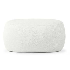 Jaxx Ellis Ottoman Shearling Faux-Lamb Plush Pouf for Modern Interior Design (Option: Oval Cloud)