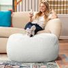 Jaxx Ellis Ottoman Shearling Faux-Lamb Plush Pouf for Modern Interior Design