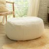 Jaxx Ellis Ottoman Shearling Faux-Lamb Plush Pouf for Modern Interior Design