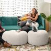 Jaxx Ellis Ottoman Shearling Faux-Lamb Plush Pouf for Modern Interior Design