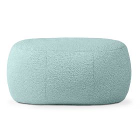 Jaxx Ellis Ottoman Shearling Faux-Lamb Plush Pouf for Modern Interior Design (Option: Oval Mineral Green)