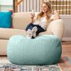 Jaxx Ellis Ottoman Shearling Faux-Lamb Plush Pouf for Modern Interior Design