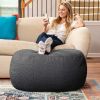 Jaxx Ellis Ottoman Shearling Faux-Lamb Plush Pouf for Modern Interior Design