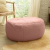 Jaxx Ellis Ottoman Shearling Faux-Lamb Plush Pouf for Modern Interior Design