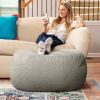 Jaxx Ellis Ottoman Shearling Faux-Lamb Plush Pouf for Modern Interior Design