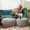 Jaxx Ellis Ottoman Shearling Faux-Lamb Plush Pouf for Modern Interior Design