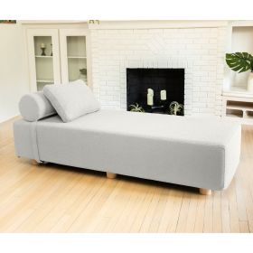 Jaxx Alvy Indoor Lounger / Daybed - Luxurious Lounger with Maple Feet (Option: Boucle White)