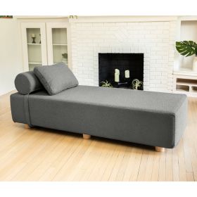 Jaxx Alvy Indoor Lounger / Daybed - Luxurious Lounger with Maple Feet (Option: Boucle Dark Grey)